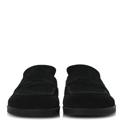 Hermes Suede Calfskin Go Mules 38.5 Black 3 of 11