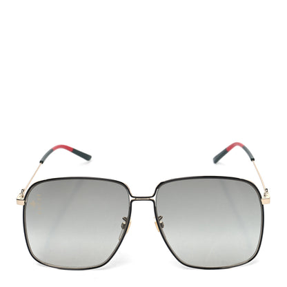 Gucci Web Rectangular Frame Interlocking G Sunglasses GG0394S Green Red 2 of 7