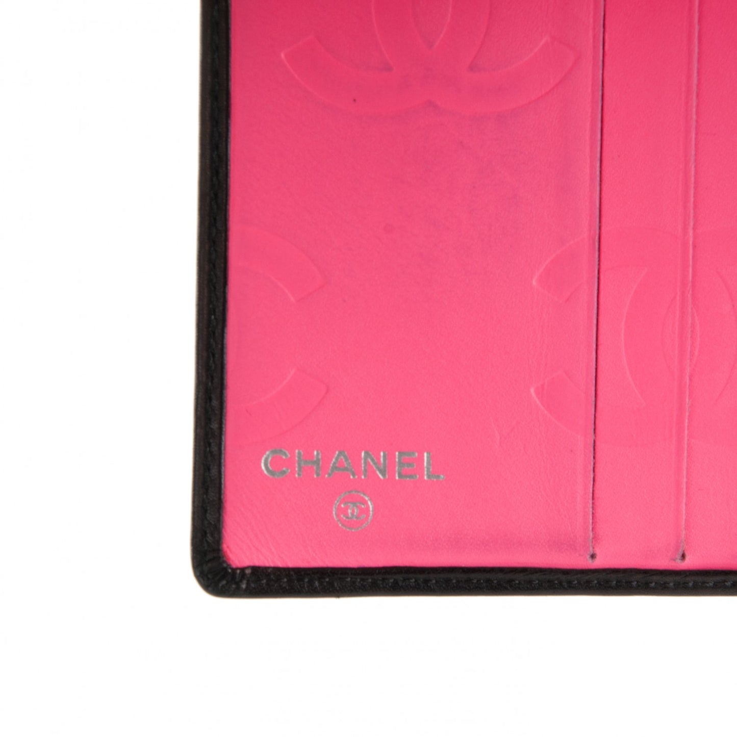 Calfskin Quilted Cambon Bi-Fold Wallet Black
