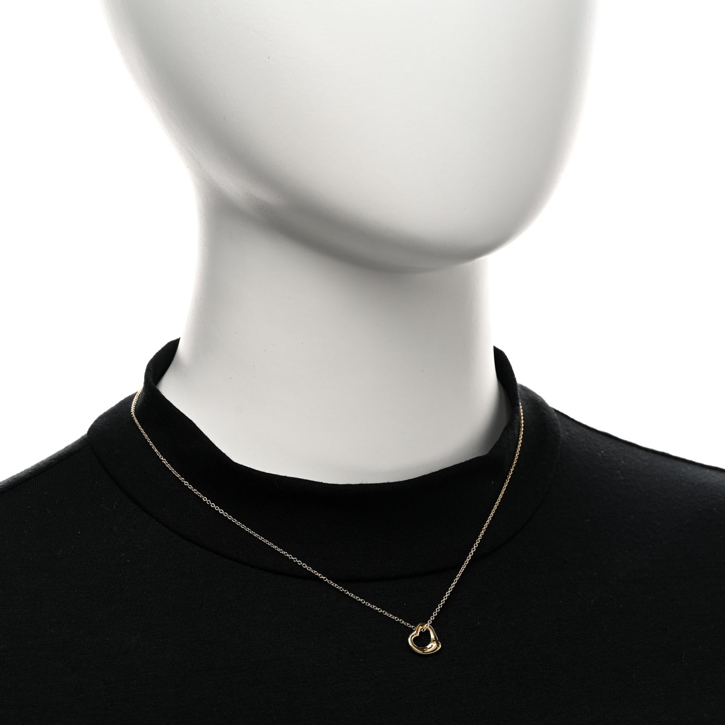 18K Yellow Gold 11mm Elsa Peretti Open Heart Pendant Necklace