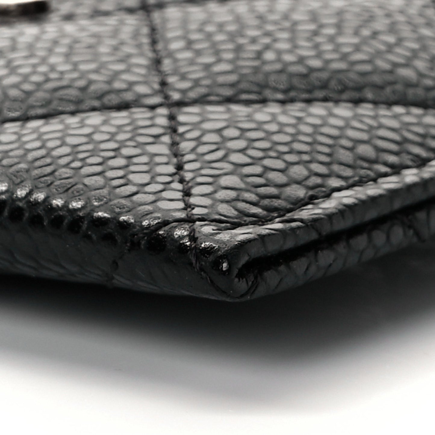 Caviar Quilted Card Holder Black