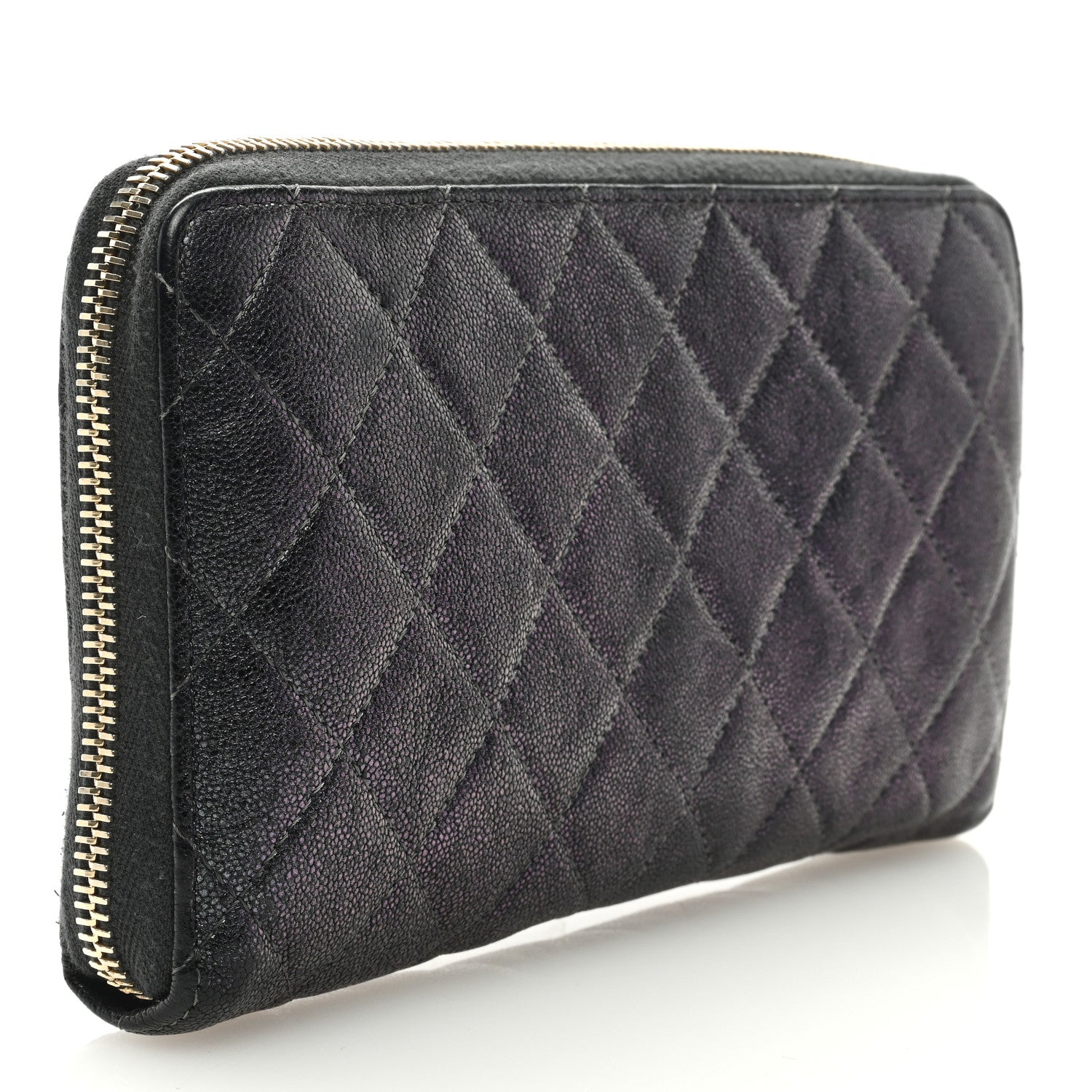 Chanel Iridescent Caviar Quilted Large Zip Around Organizer Wallet Black 3 of 7