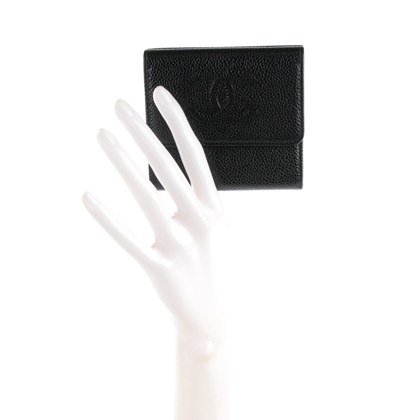 Caviar Timeless CC Compact Flap Wallet Black