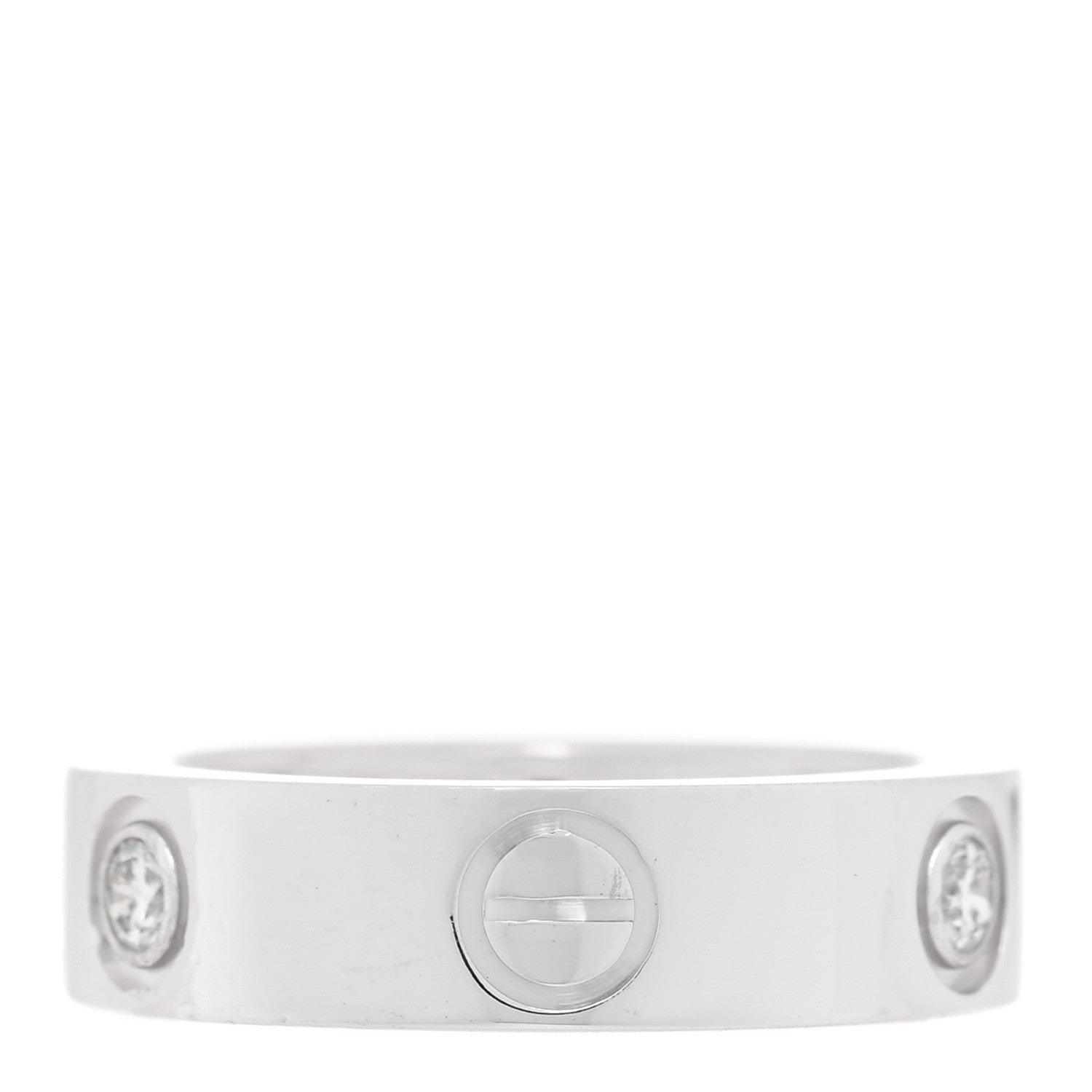 Cartier 18K White Gold 3 Diamond 5.5mm LOVE Ring 50 5.25 3 of 5