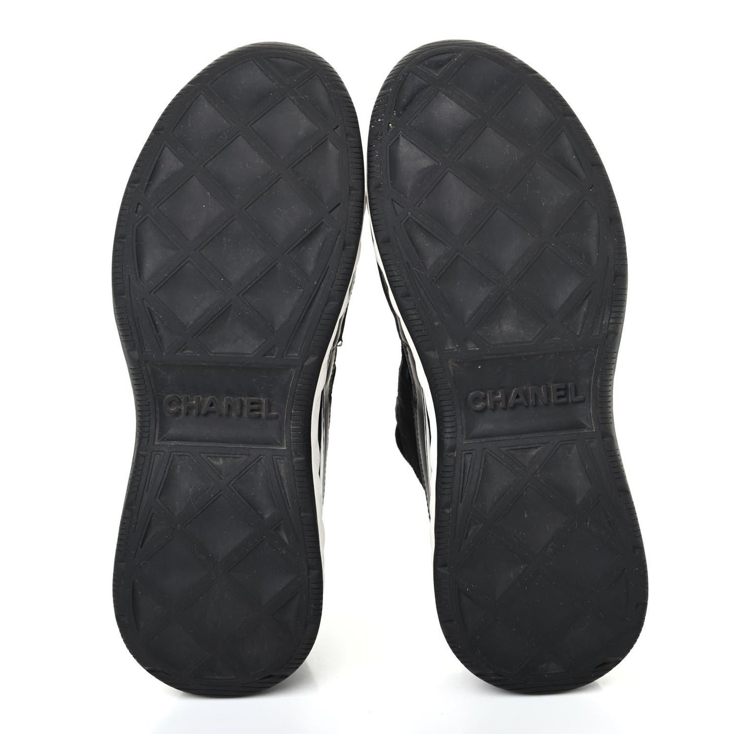 Fabric Calfskin Suede CC Sneakers 36 Black