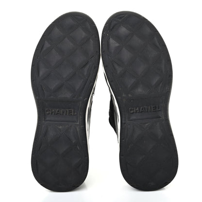 Chanel Fabric Calfskin Suede CC Sneakers 36 Black 4 of 4
