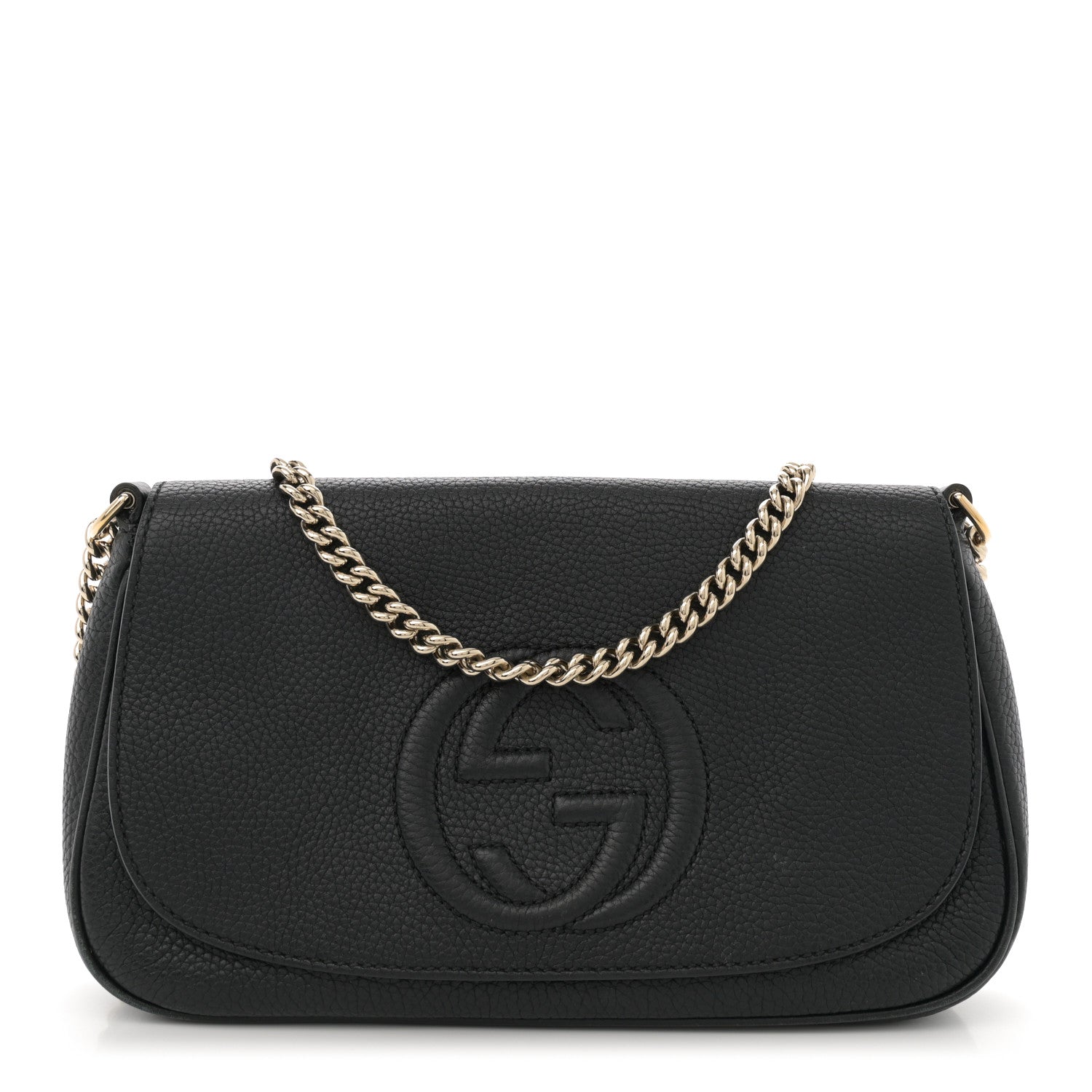 Gucci Pebbled Calfskin Medium Soho Flap Crossbody Black 1 of 10