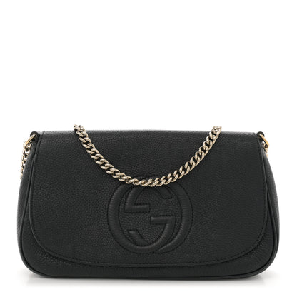 Gucci Pebbled Calfskin Medium Soho Flap Crossbody Black 1 of 10
