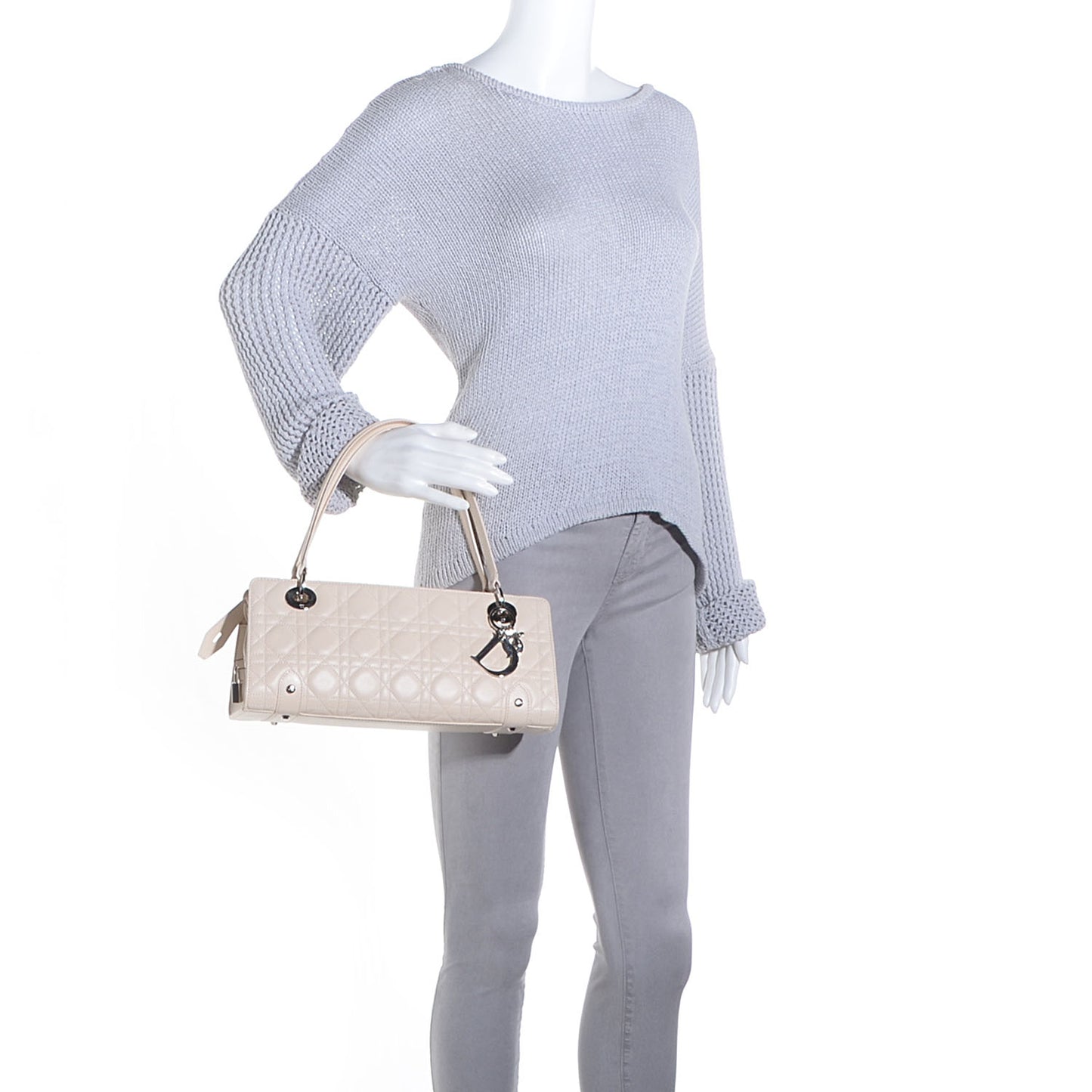 Lambskin Cannage Soft Lady Dior East West Beige