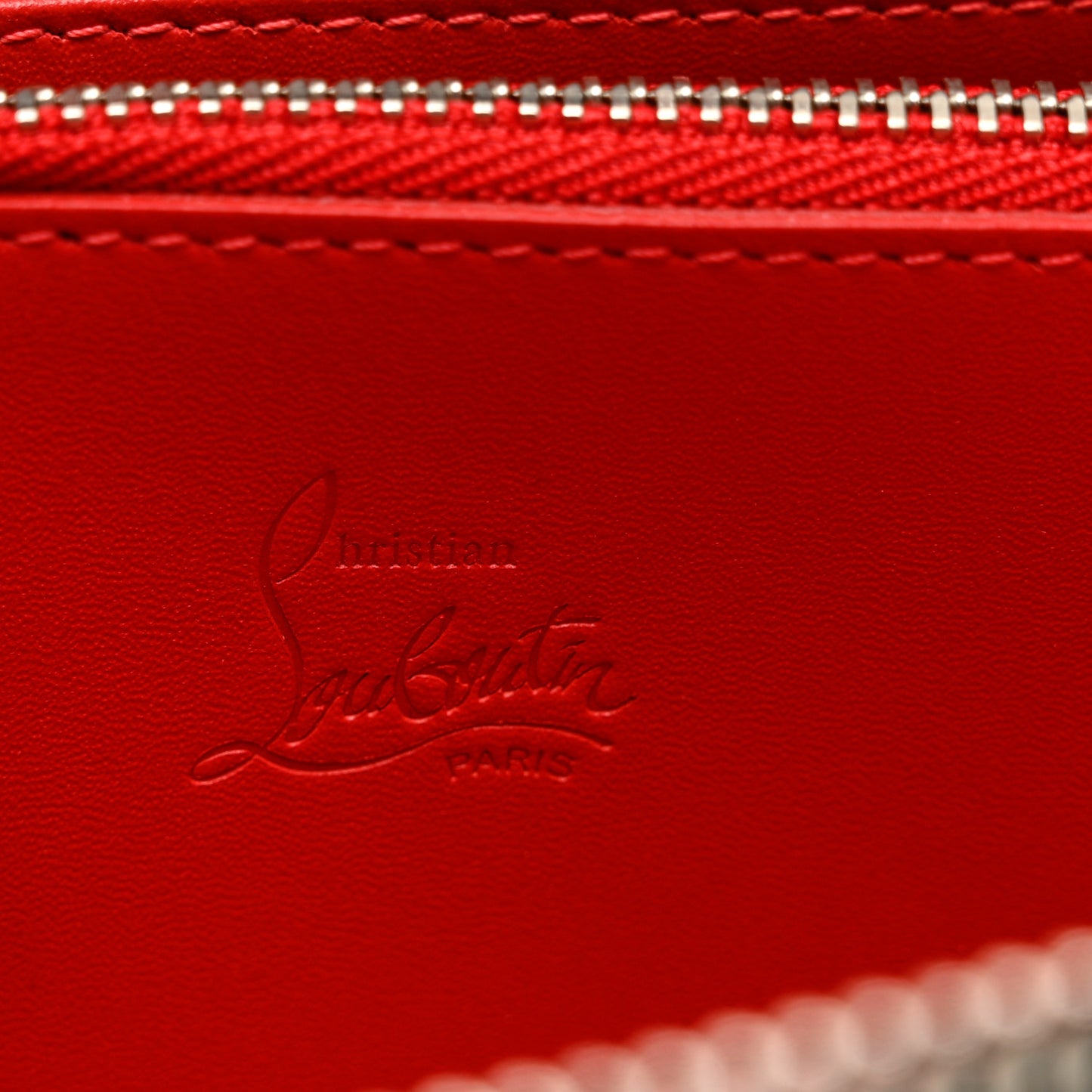 Calfskin Panettone Spiked Zip Around Wallet Ivory