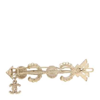 Chanel Pearl Crystal Queen of France Brooch Barrette Gold 2 of 3