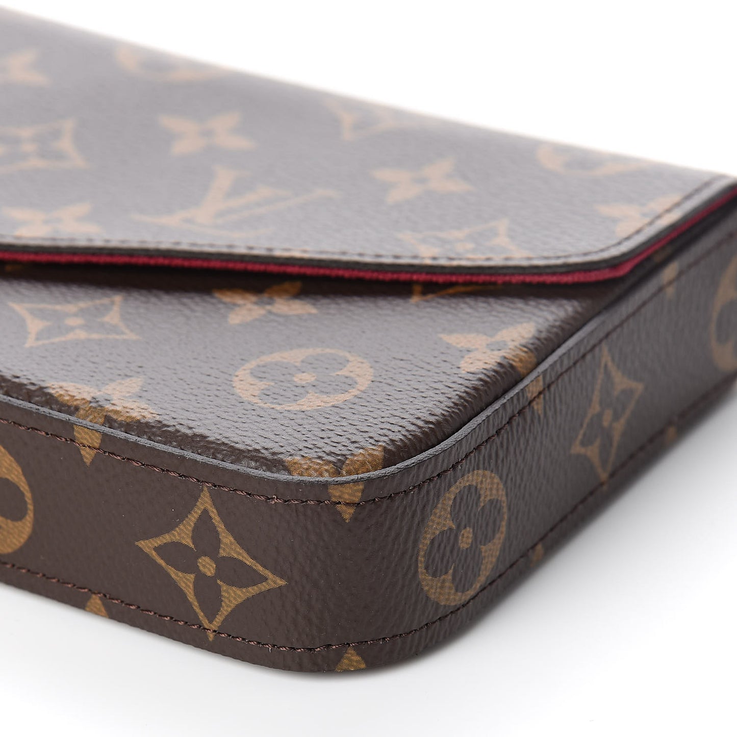 Monogram Pochette Felicie Chain Wallet Fuchsia