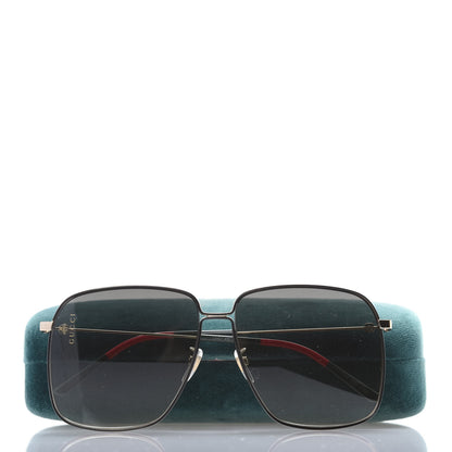 Gucci Rectangular Frame Interlocking G Sunglasses GG0394S Green Red 8 of 8