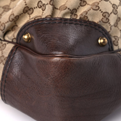 Gucci Monogram Large Jockey Hobo Dark Brown 9 of 18