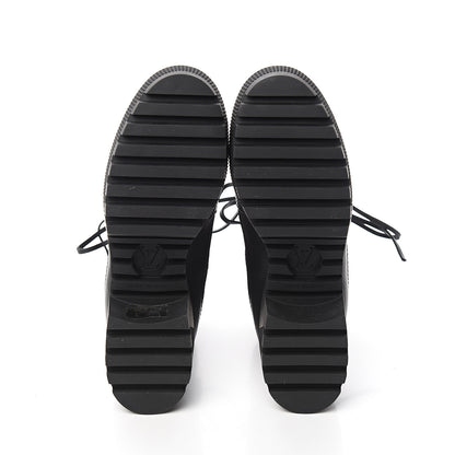 Louis Vuitton Suede Calfskin Catogram Laureate Platform Desert Boots 36.5 Black Marron 5 of 8