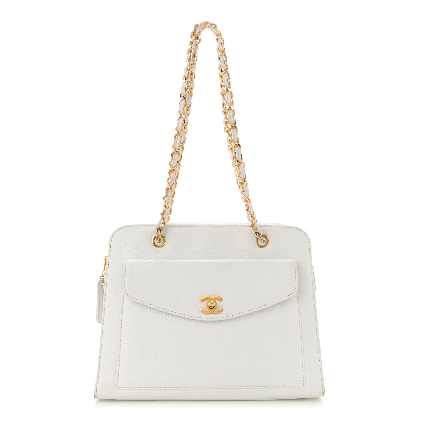 Caviar CC Shoulder Bag White
