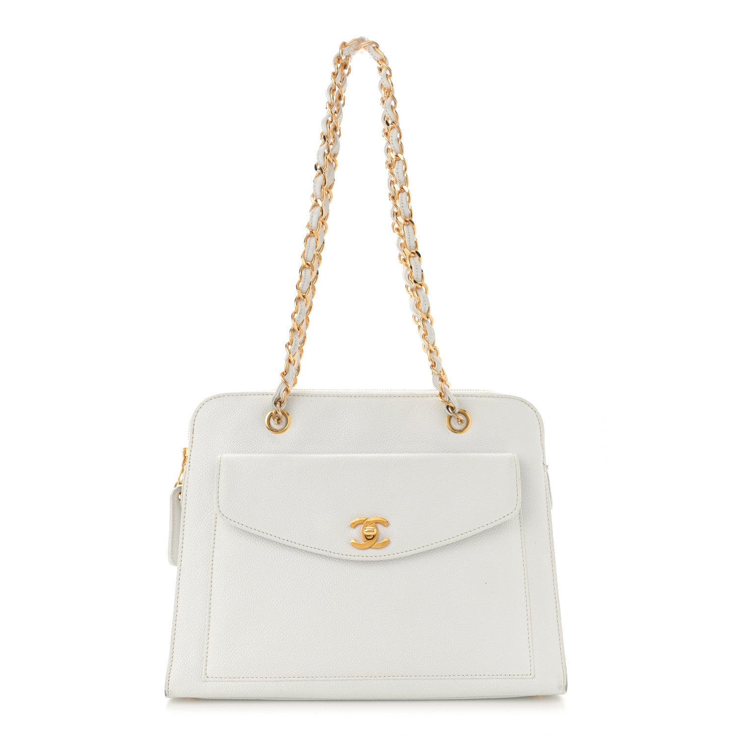 Chanel Caviar CC Shoulder Bag White 1 of 17