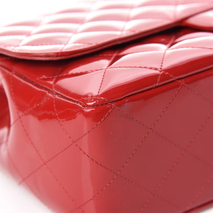 Chanel Patent Quilted Jumbo Single Flap Red 15 of 18