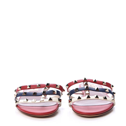 Valentino Garavani Calfskin Rockstud Caged Flat Slide Sandals 36 Multicolor 2 of 9