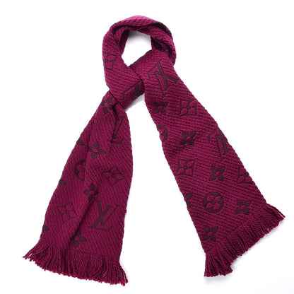 Louis Vuitton Wool Silk Logomania Scarf Cherry 1 of 4
