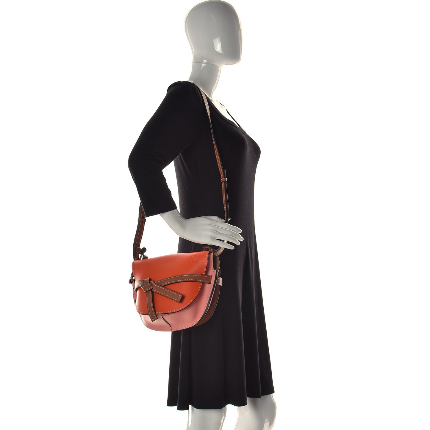 Calfskin Small Gate Crossbody Bag Orange Blossom