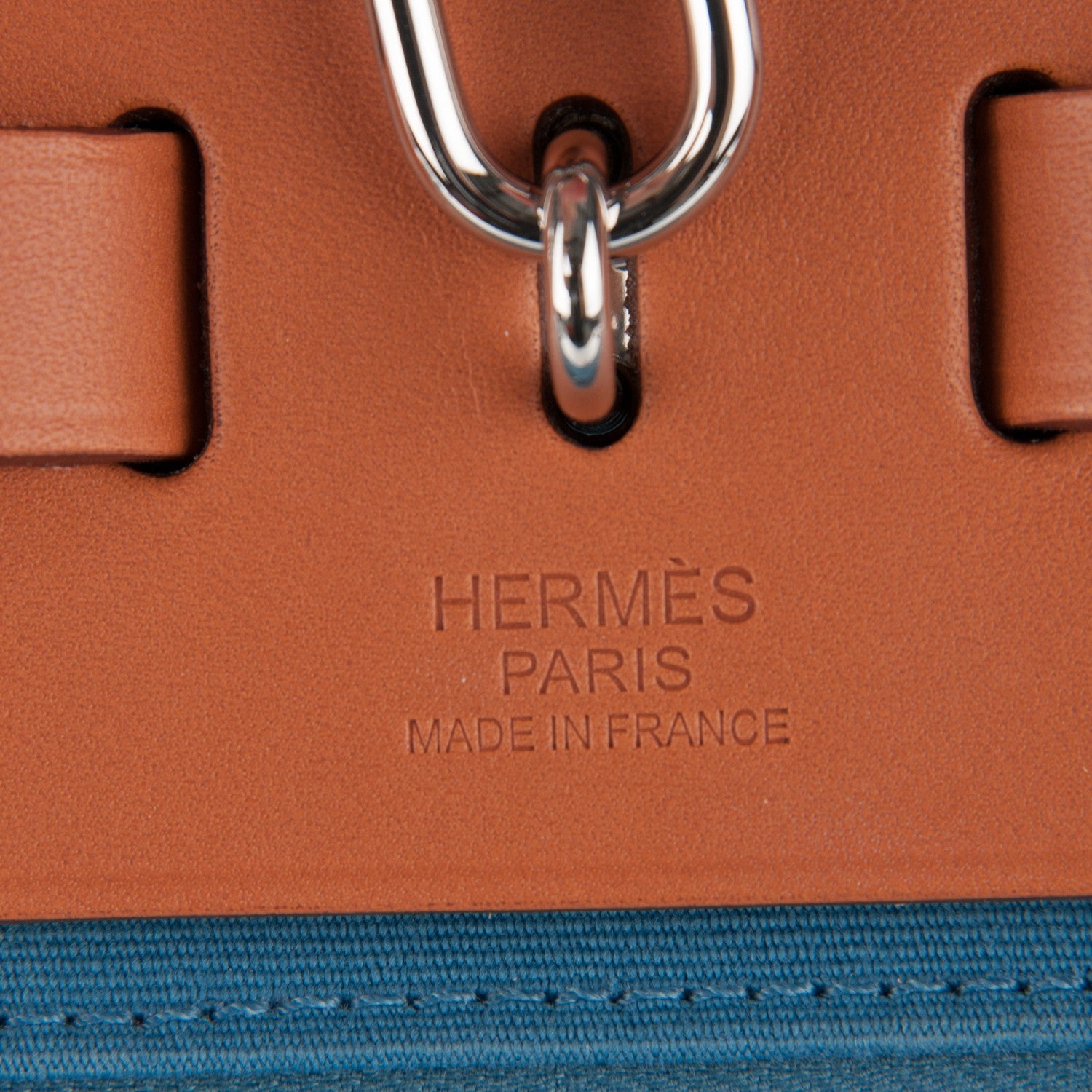 Hermes Vache Hunter Toile Herbag Zip 31 PM Azur Natural 8 of 9