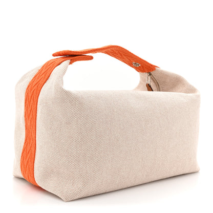 Hermes Canvas Large Bride-A-Brac Pouch Natural Orange 3 of 8