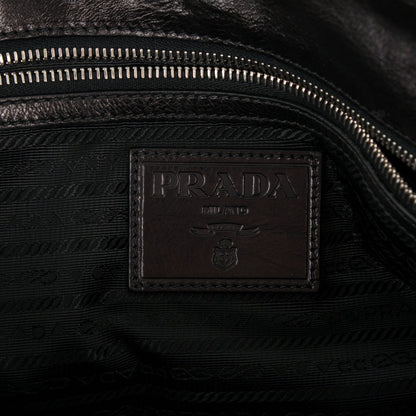 Prada Glace Calf Folding Briefcase Black Teak 6 of 6