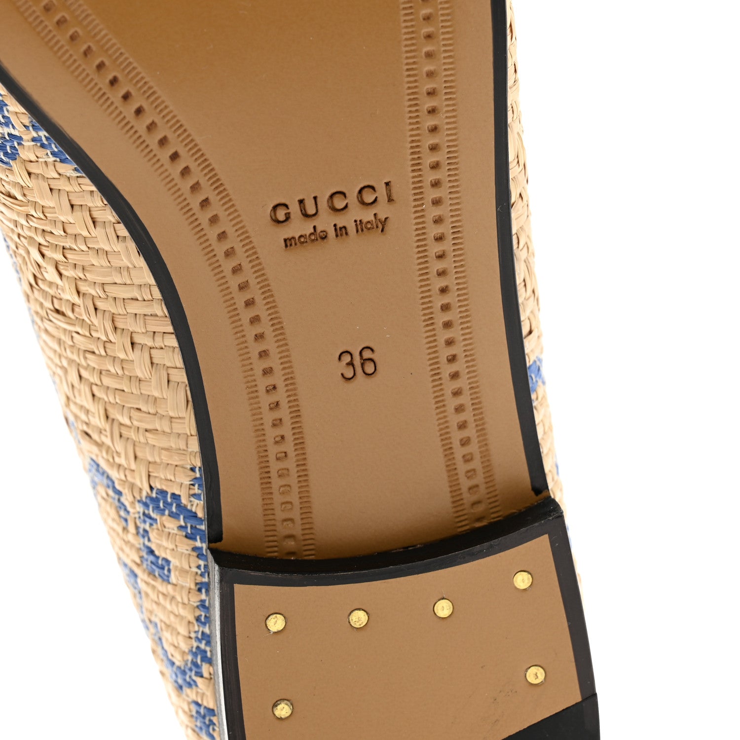 Gucci Raffia Horsebit Womens Jordaan Loafers 36 Natural Royale Mystic White 7 of 10