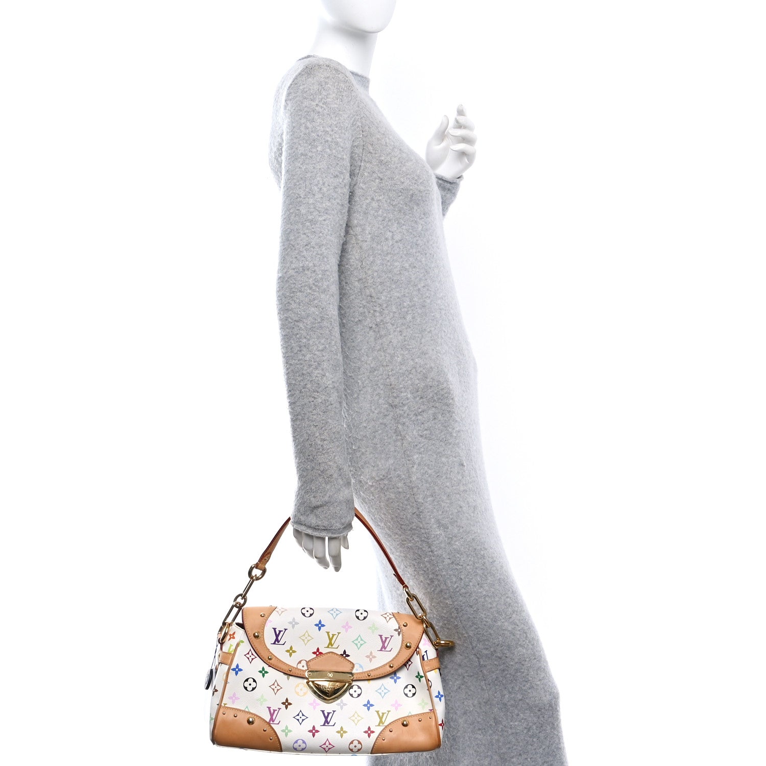 Louis Vuitton Monogram Multicolor Beverly MM White 2 of 9