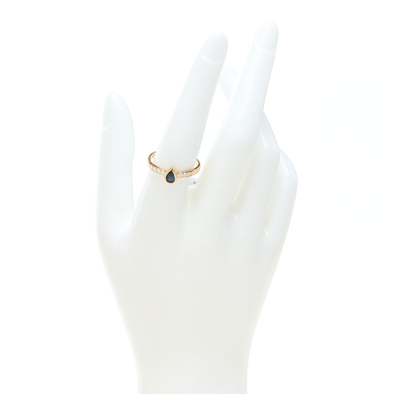 Cartier 18K Yellow Gold Blue Sapphire Diamond Ring 56 7.75 2 of 6