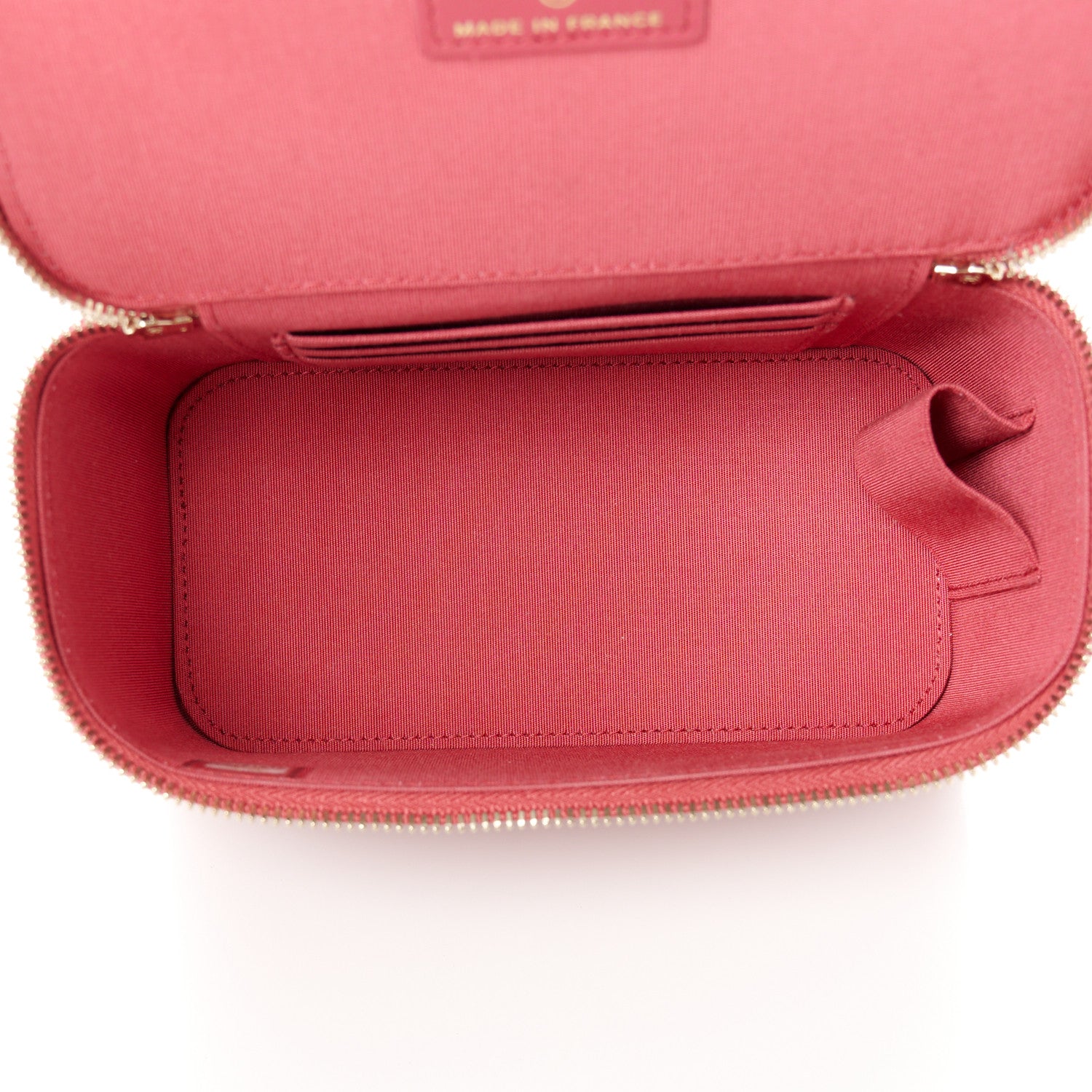 Chanel Lambskin Quilted Small Top Handle Vanity Case With Chain Dark Pink 5 of 11