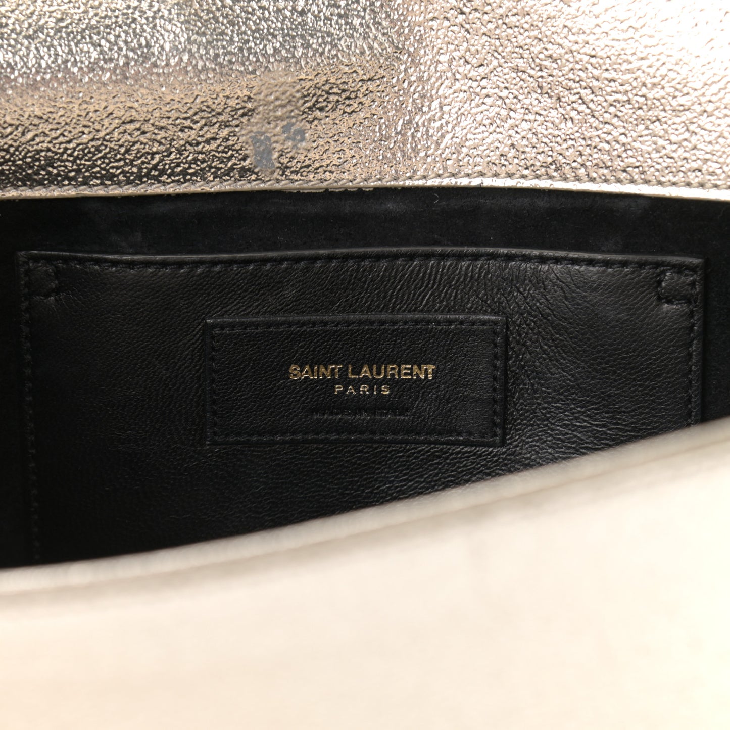 Metallic Calfskin Medium Classic Monogram Kate Satchel Pale Gold