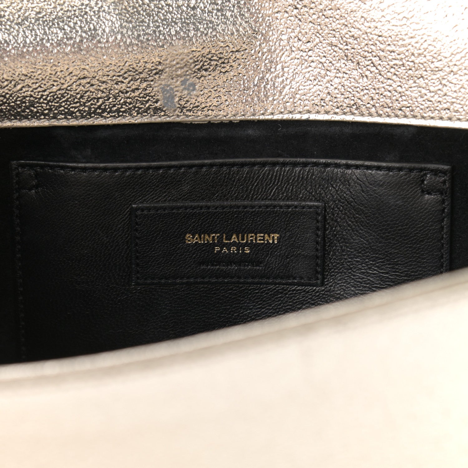Saint Laurent Metallic Calfskin Medium Classic Monogram Kate Satchel Pale Gold 6 of 11