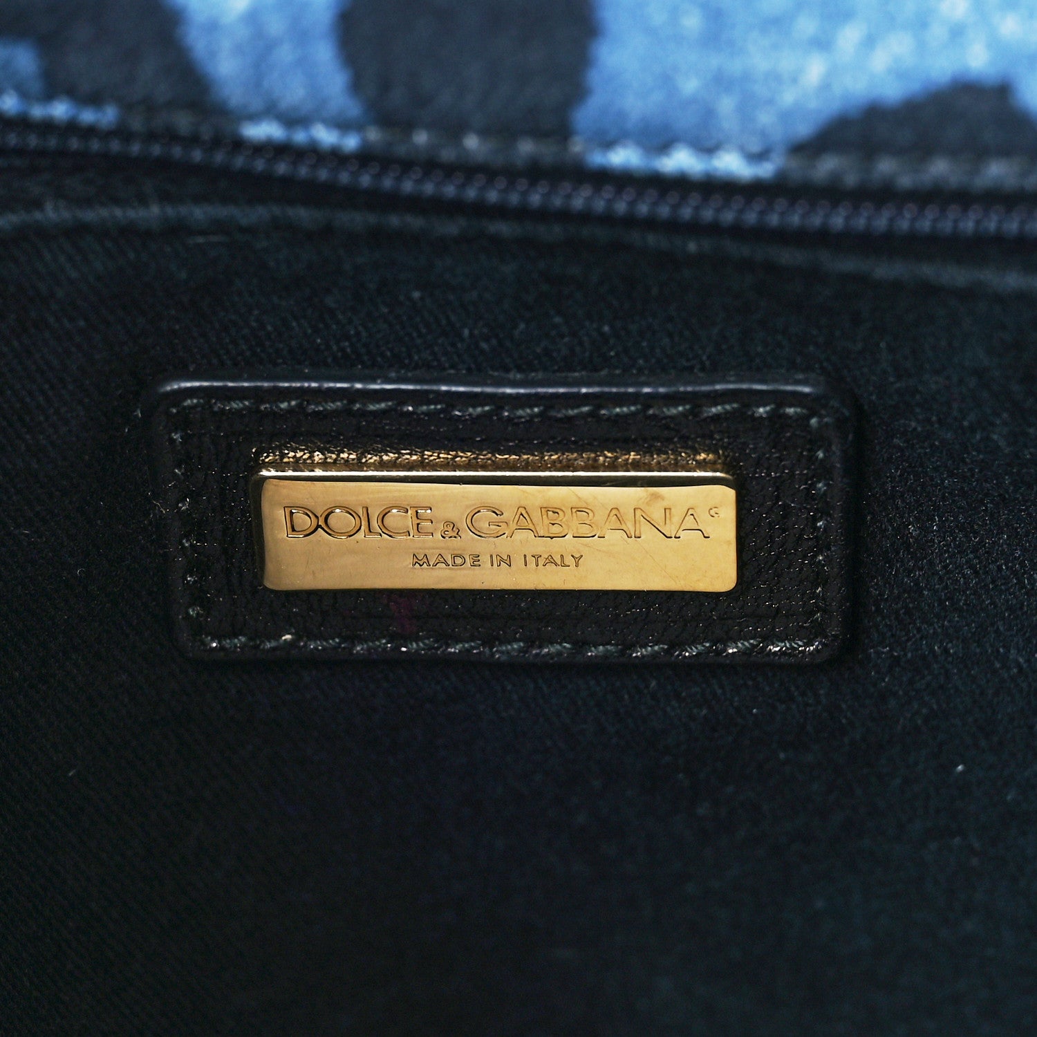 Dolce & Gabbana Denim Leopard Print Miss Martini Shoulder Bag Blue 6 of 9