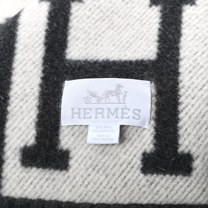 Hermes Wool Cashmere Avalon Blanket Ecru Gris Fonce 3 of 3