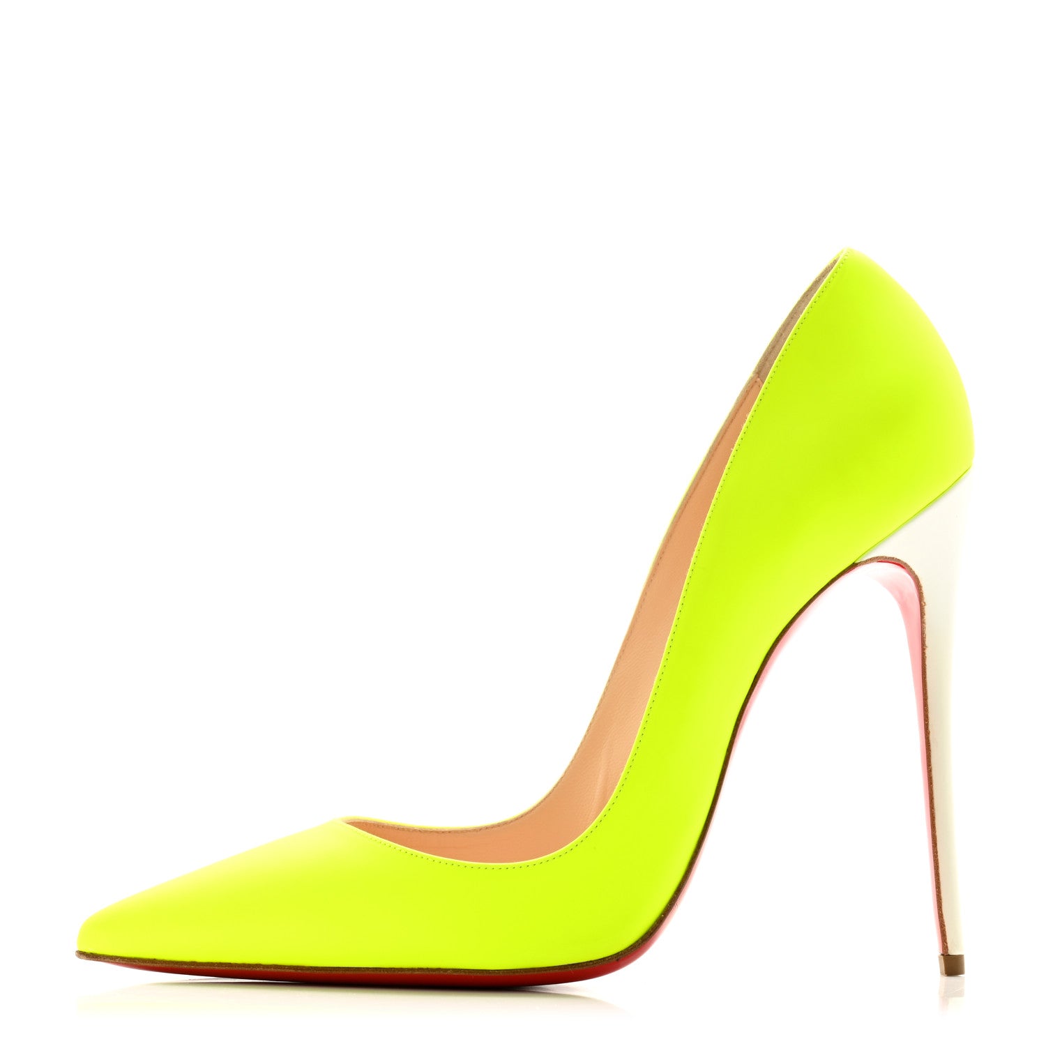 Christian Louboutin Matte Calfskin Jazz Calf Fluo So Kate 120 Pumps 40 Jaune White 1 of 13