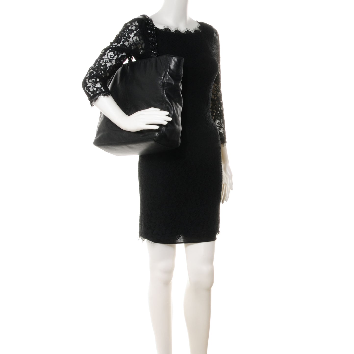 Lambskin Chain CC Small Tote Black