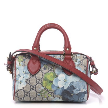 Gucci GG Supreme Monogram Blooms Mini Boston Navy Blue Hibiscus 1 of 12