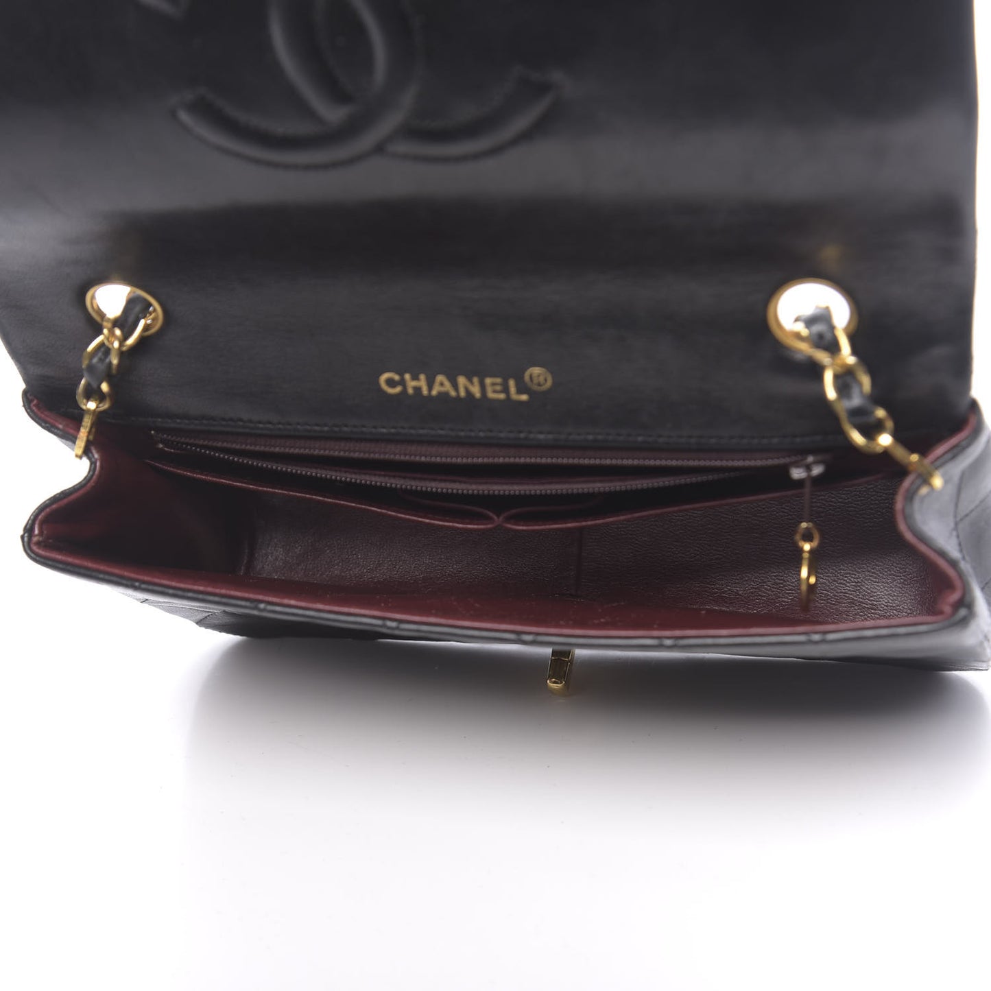 Lambskin Quilted Small Single Flap Bag Black