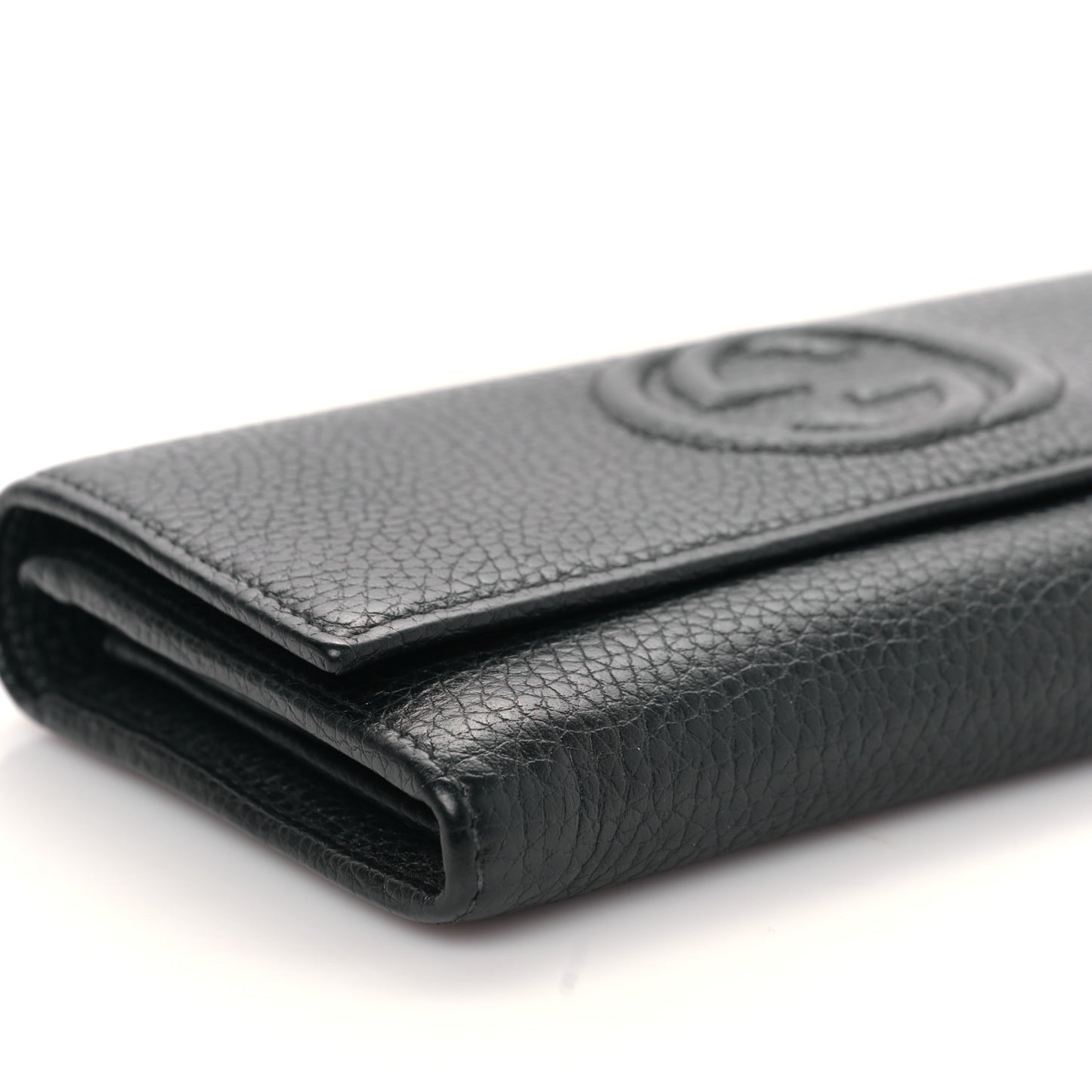 Pebbled Calfskin Large Soho Continental Wallet Black