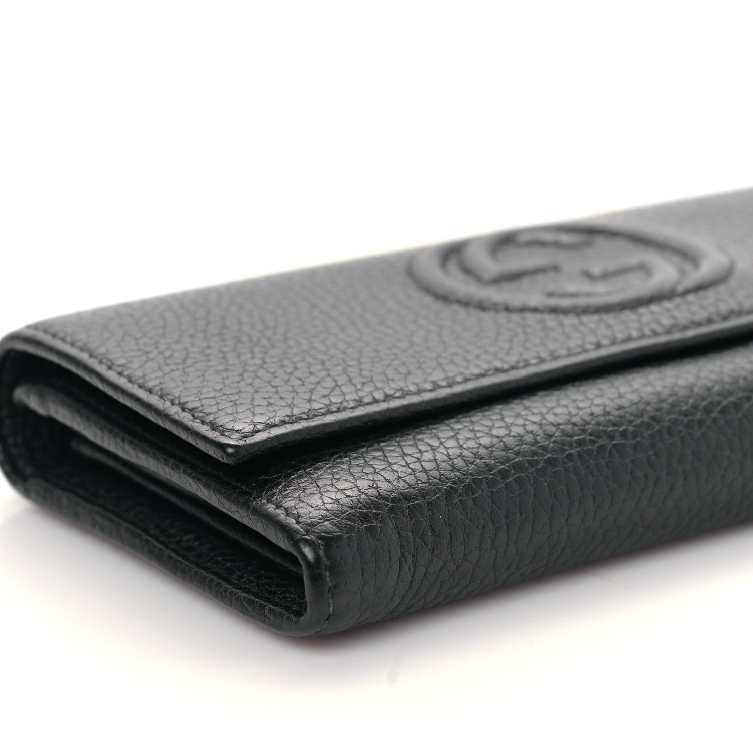 Gucci Pebbled Calfskin Large Soho Continental Wallet Black 8 of 10