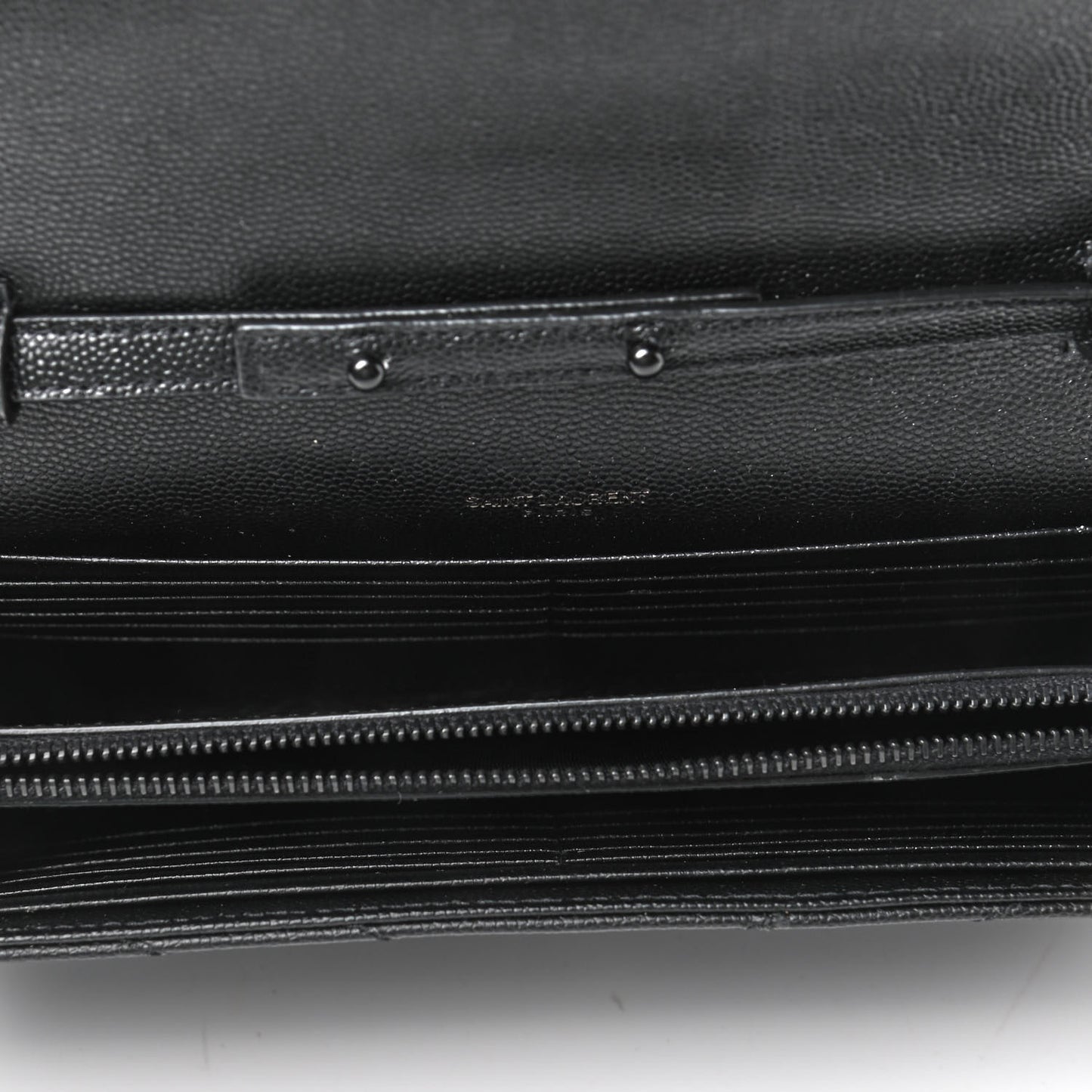 Grain De Poudre Matelasse Chevron Monogram Chain Wallet Black