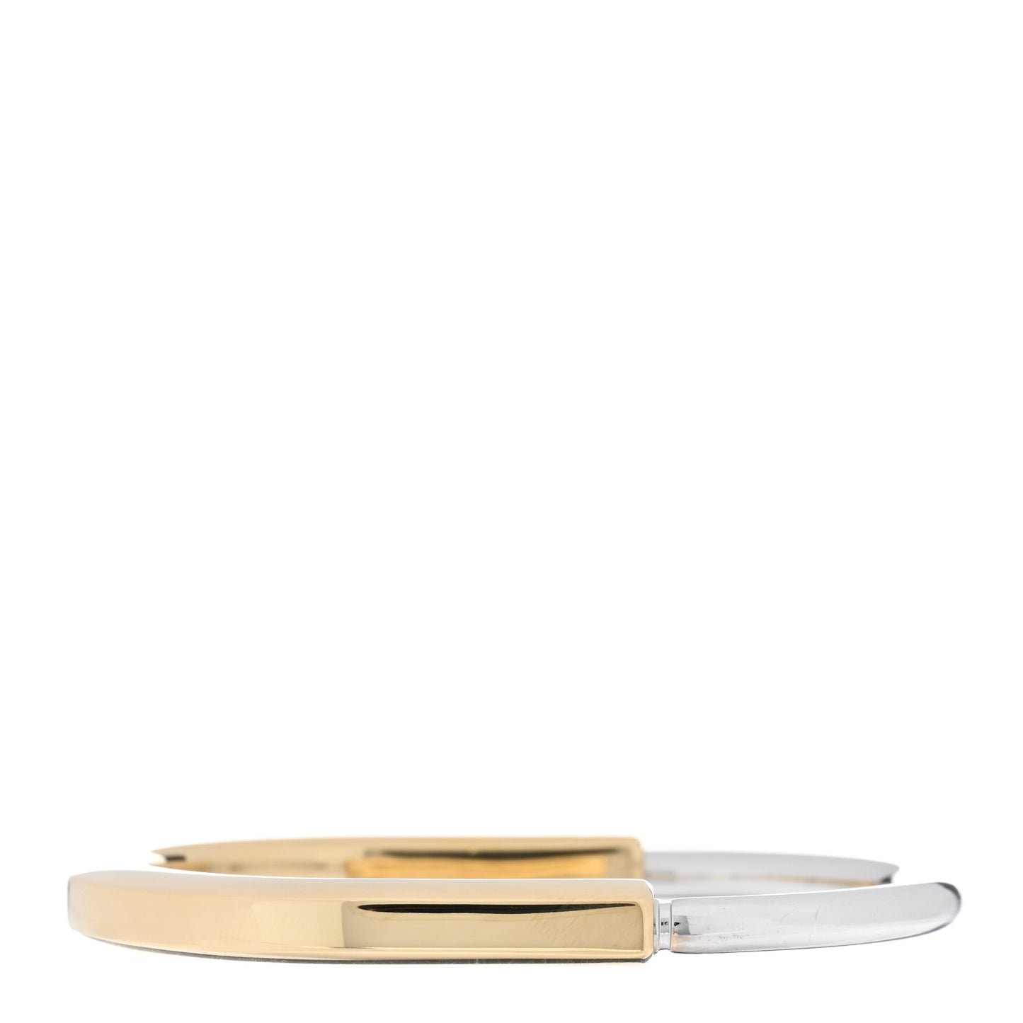 18K Yellow White Gold Tiffany Lock Bangle Bracelet