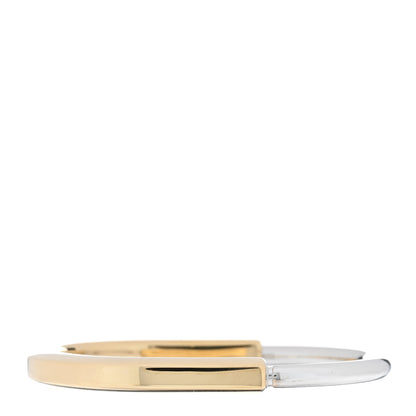 Tiffany 18K Yellow White Gold Tiffany Lock Bangle Bracelet 1 of 6