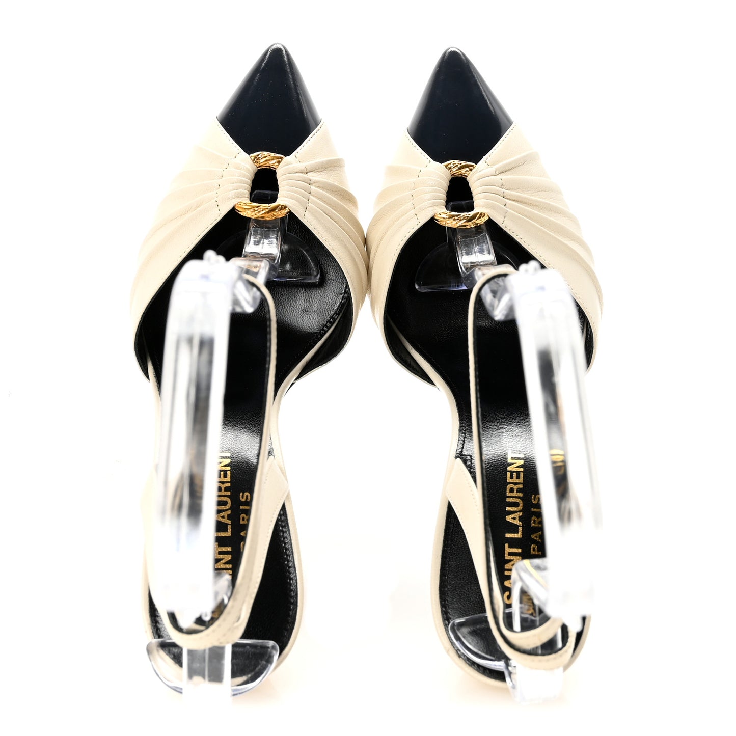 Calfskin Alma 95 Ring Pumps 37 Pearl Navy