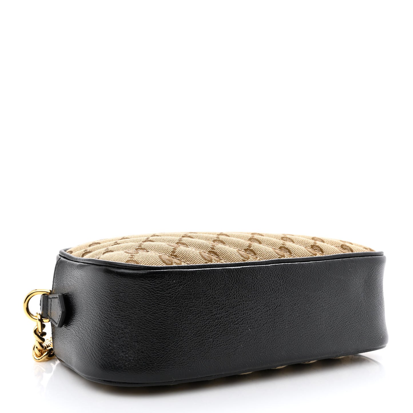 Monogram Matelasse Diagonal Small GG Marmont Chain Shoulder Bag Beige Black