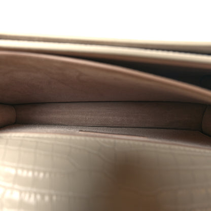 Saint Laurent Calfskin Crocodile Embossed Medium Monogram Sunset Blanc Vintage 6 of 11