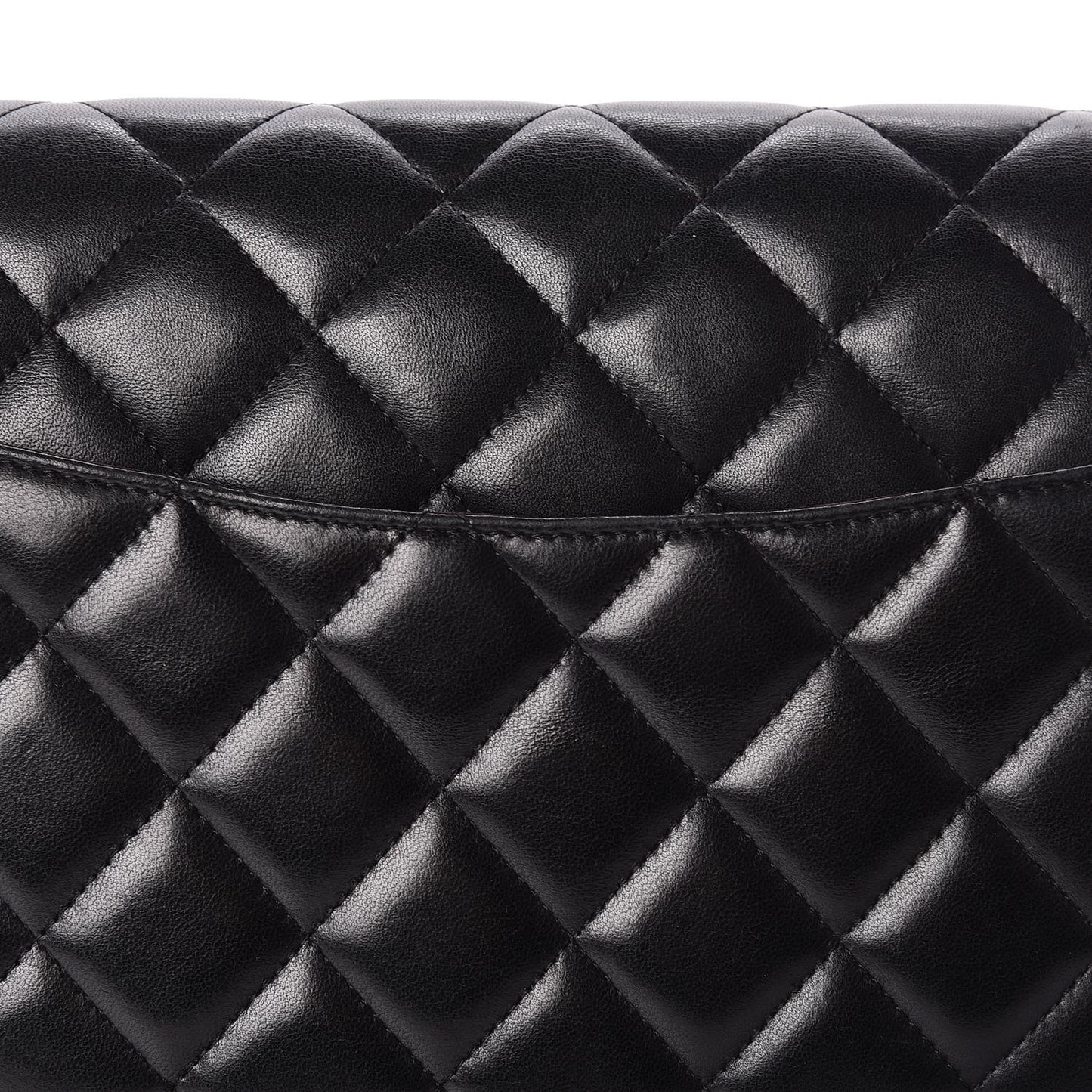 Lambskin Quilted Jumbo Double Flap Black