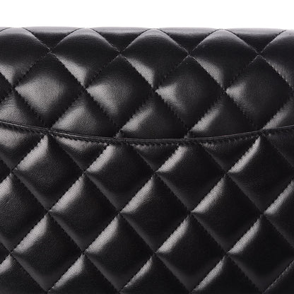 Chanel Lambskin Quilted Jumbo Double Flap Black 10 of 15